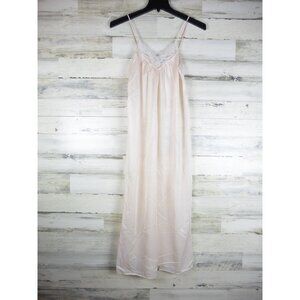 Vandemere vintage nightie nightgown S small nylon pink lace sleeveless